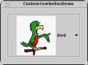 A combo box with a custom renderer